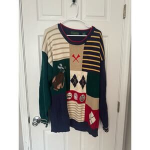 Clubfellow Golf Knit Patterned Sweater Sz: XXLT